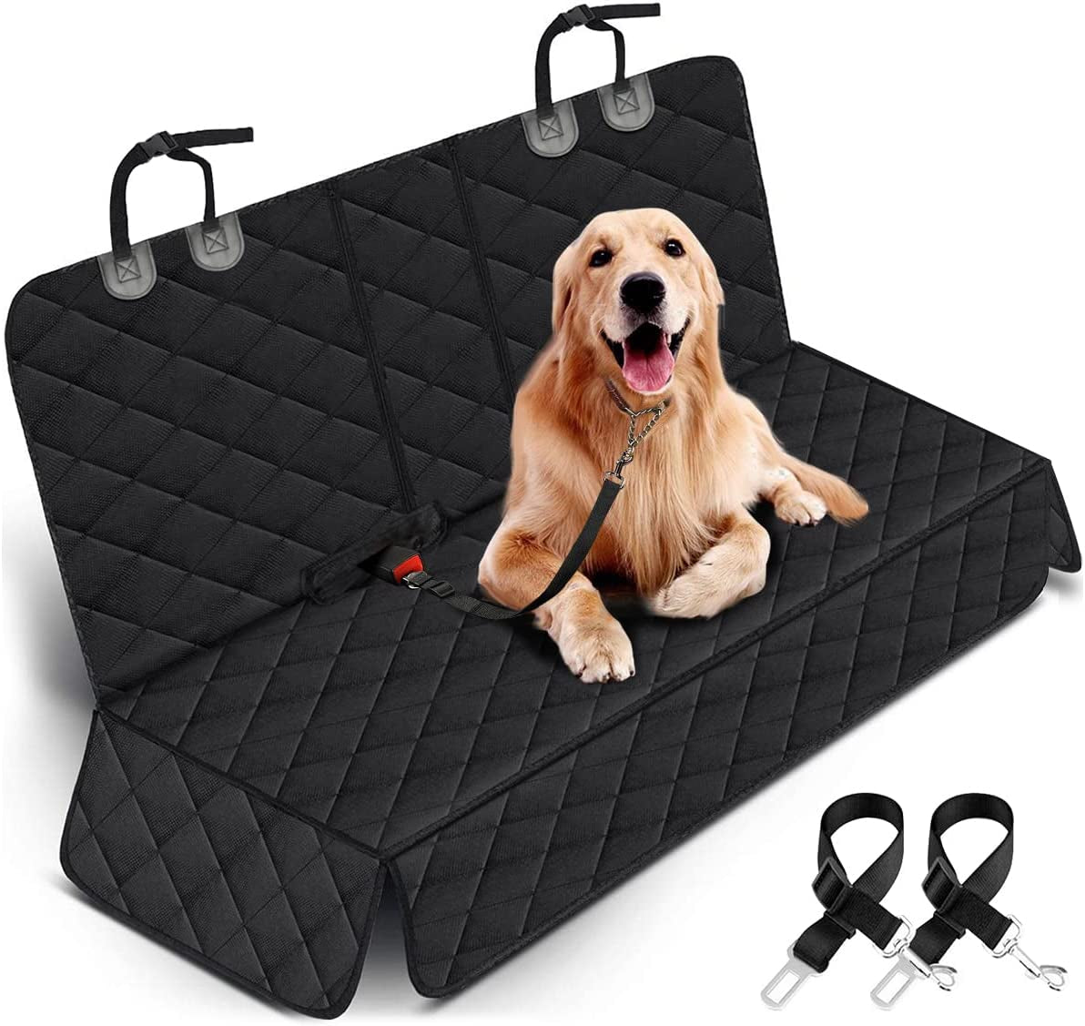 Funda Protectora para Asiento de Coche para Perros – Impermeable, Antideslizante y Compatible con la Mayoría de Autos, Camionetas y SUVs (Negro)