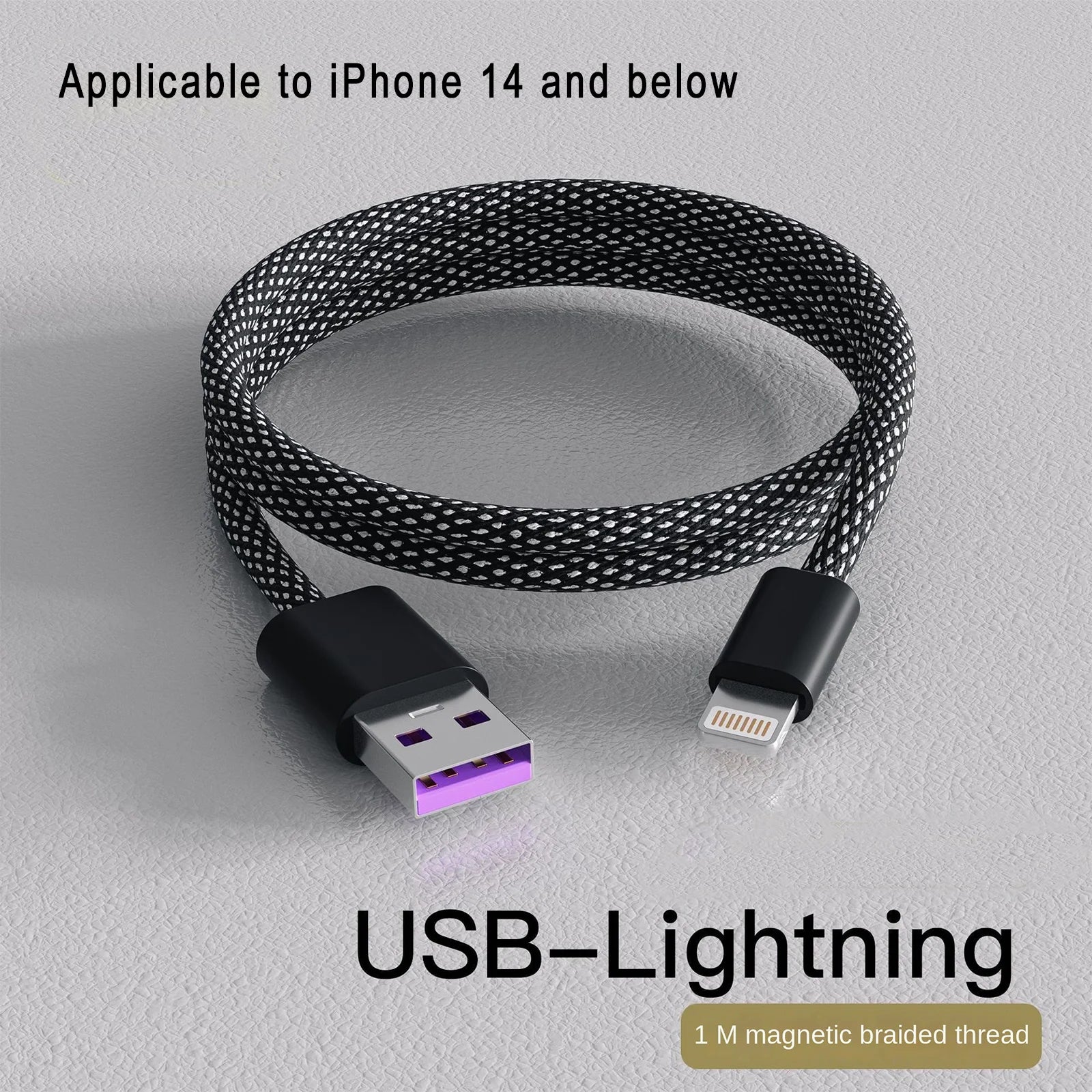 Cable USB-C Magnético 100W de Carga Rápida – Trenzado de Nailon, 1 Metro