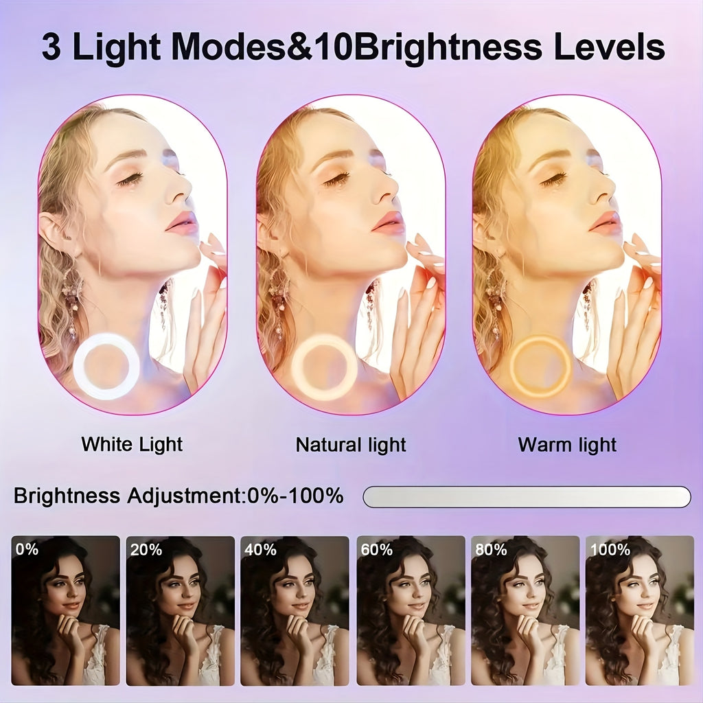 Kit de Aro de Luz LED ZOMEI – Trípode Ajustable y Doble Soporte para Teléfono | 3 Modos de Color, 12 Niveles de Brillo | Ideal para Maquillaje, Fotos, Videos y Streaming