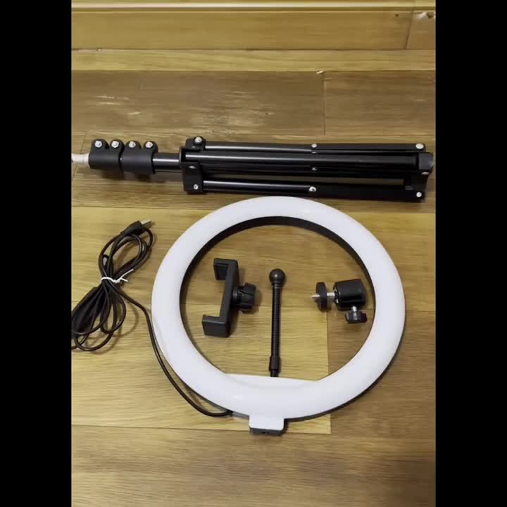 Kit de Aro de Luz LED ZOMEI – Trípode Ajustable y Doble Soporte para Teléfono | 3 Modos de Color, 12 Niveles de Brillo | Ideal para Maquillaje, Fotos, Videos y Streaming