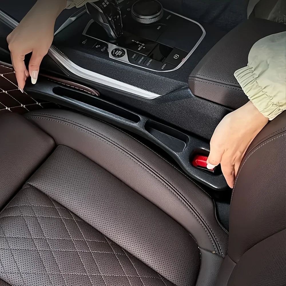 Organizador de Asiento de Coche 2 Piezas – Relleno Antideslizante e Impermeable con Ranuras de Almacenamiento