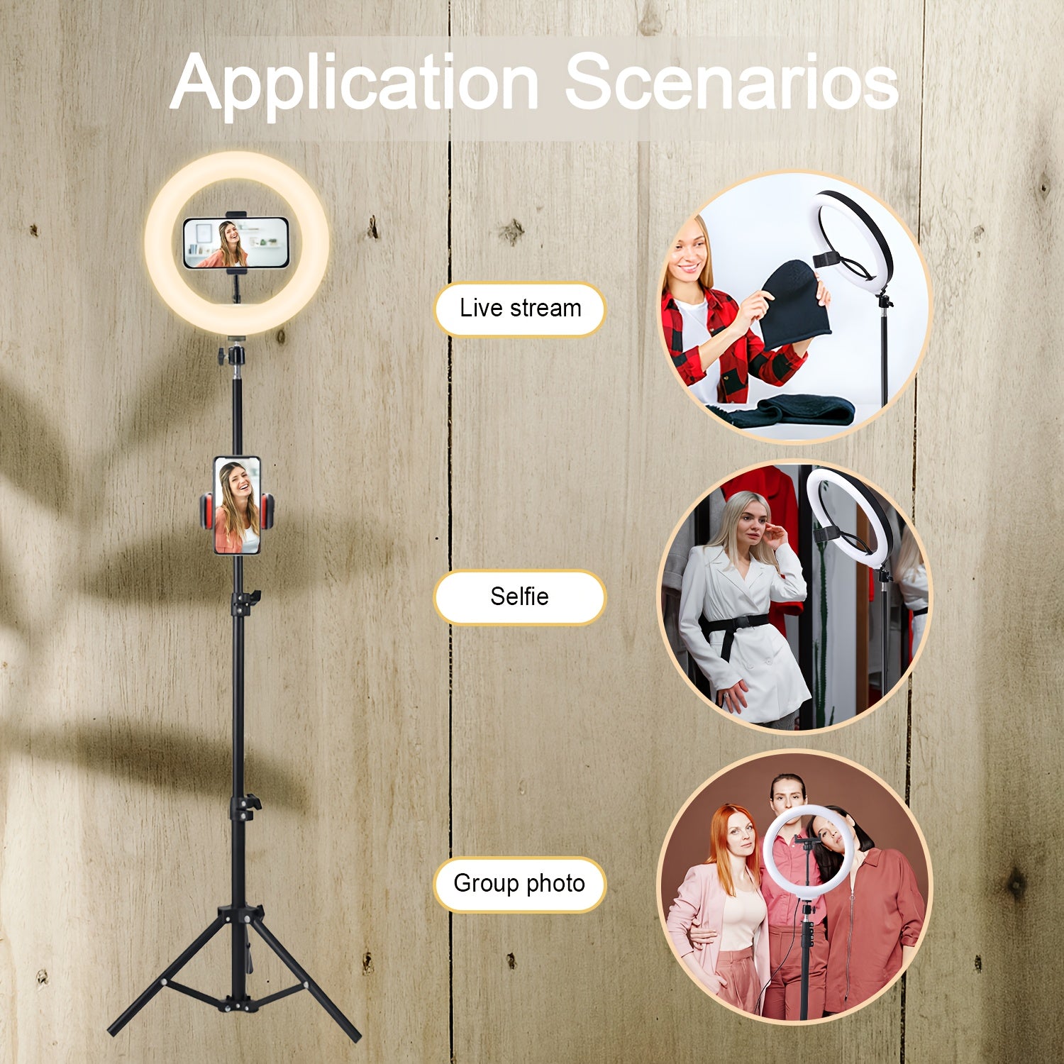 Kit de Aro de Luz LED ZOMEI – Trípode Ajustable y Doble Soporte para Teléfono | 3 Modos de Color, 12 Niveles de Brillo | Ideal para Maquillaje, Fotos, Videos y Streaming