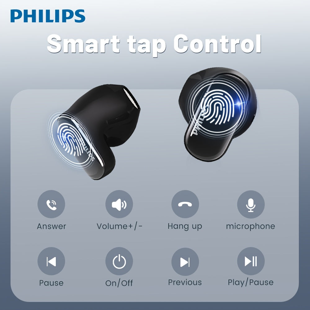 Philips True Wireless Earbuds – HiFi Sound, Noise Cancelling & Sweat-Resistant | In-Ear Headphones with Mic & USB-C | Perfect for Sports, Fitness & Everyday Use