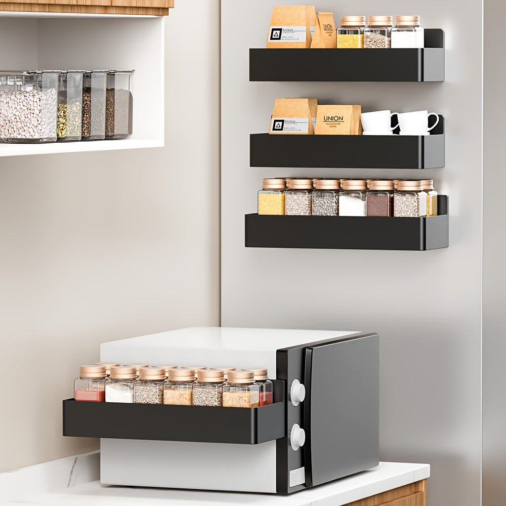 Organizador de Especias Magnético – Alta Capacidad, en Negro y Blanco, Set de 2 o 4, Montaje en Pared o Refrigerador