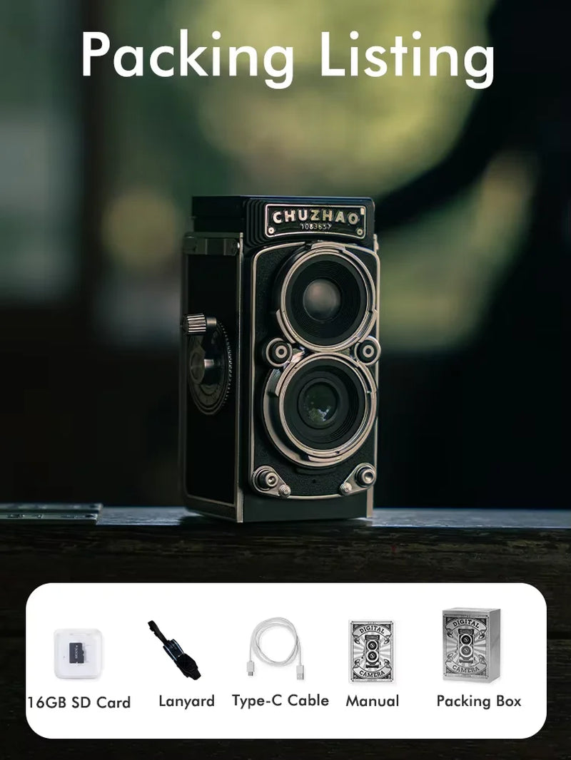 Cámara Digital Vintage Mini 12MP con Autofocus y Video Full HD 1080P – Ligera, Portátil y Perfecta para Regalo
