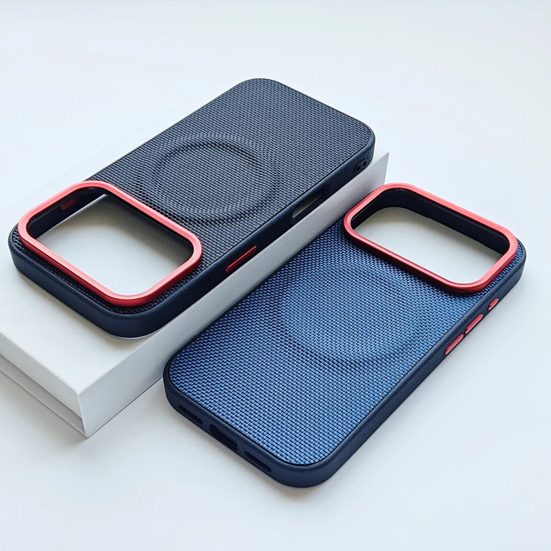 Funda de Cuero Magnética Antigolpes ELVEPU para iPhone 17 / 17 Pro / 17 Pro Max — Carga Inalámbrica, Antideslizante y Antihuellas