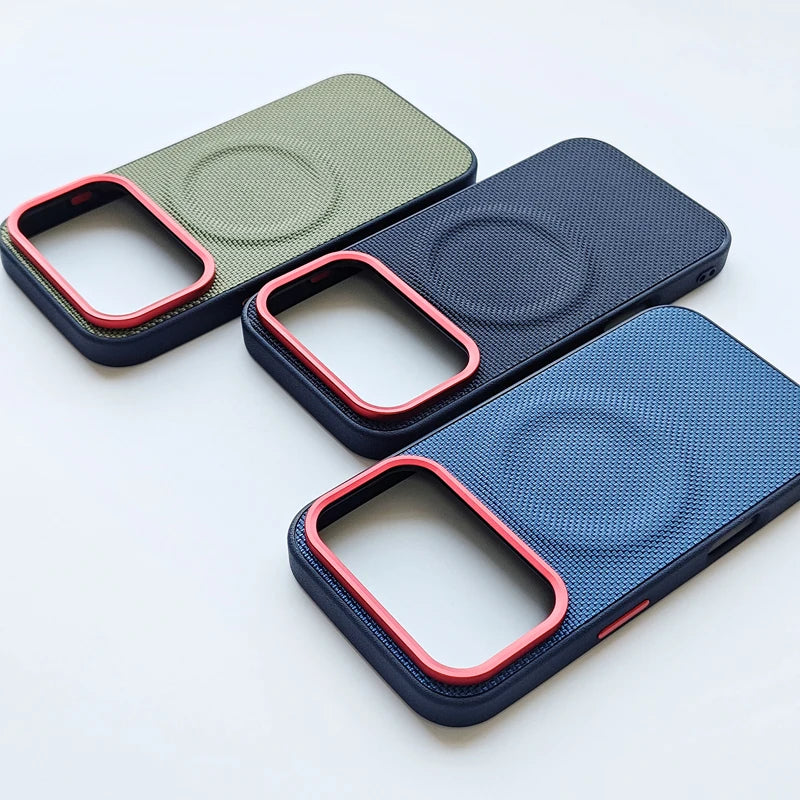Funda de Cuero Magnética Antigolpes ELVEPU para iPhone 17 / 17 Pro / 17 Pro Max — Carga Inalámbrica, Antideslizante y Antihuellas