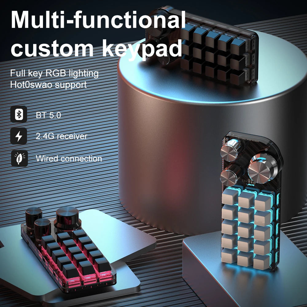 Teclado Mecánico RGB con Macros Personalizadas | Inalámbrico Bluetooth y Hotswap para Gaming y Tablet (Compatible con Switch MX)”