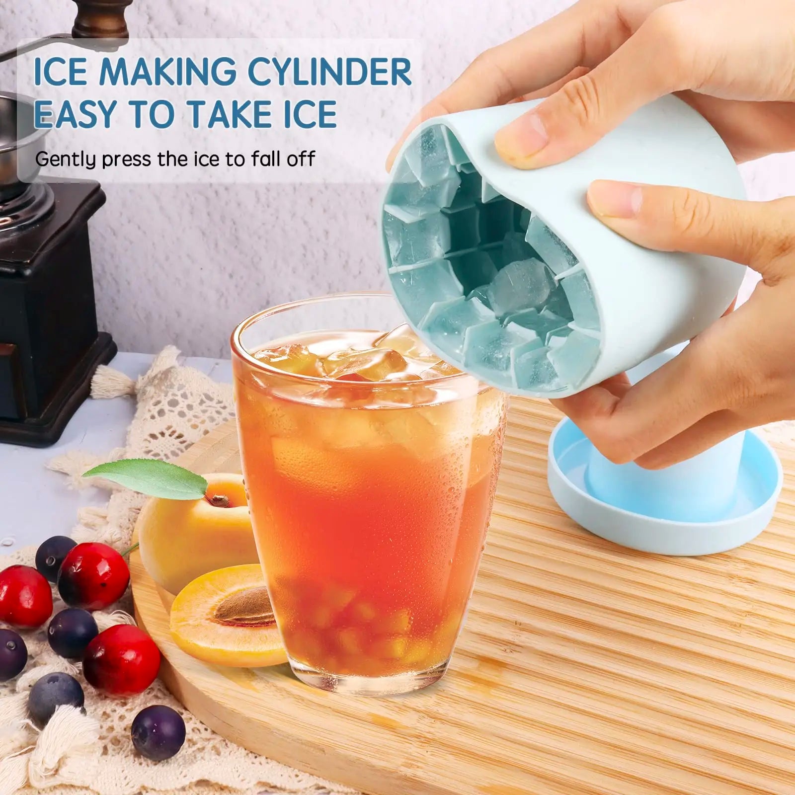 Molde de Hielo Redondo de Silicona – Crea Cubos de Hielo Grandes y Perfectos para tus Bebidas