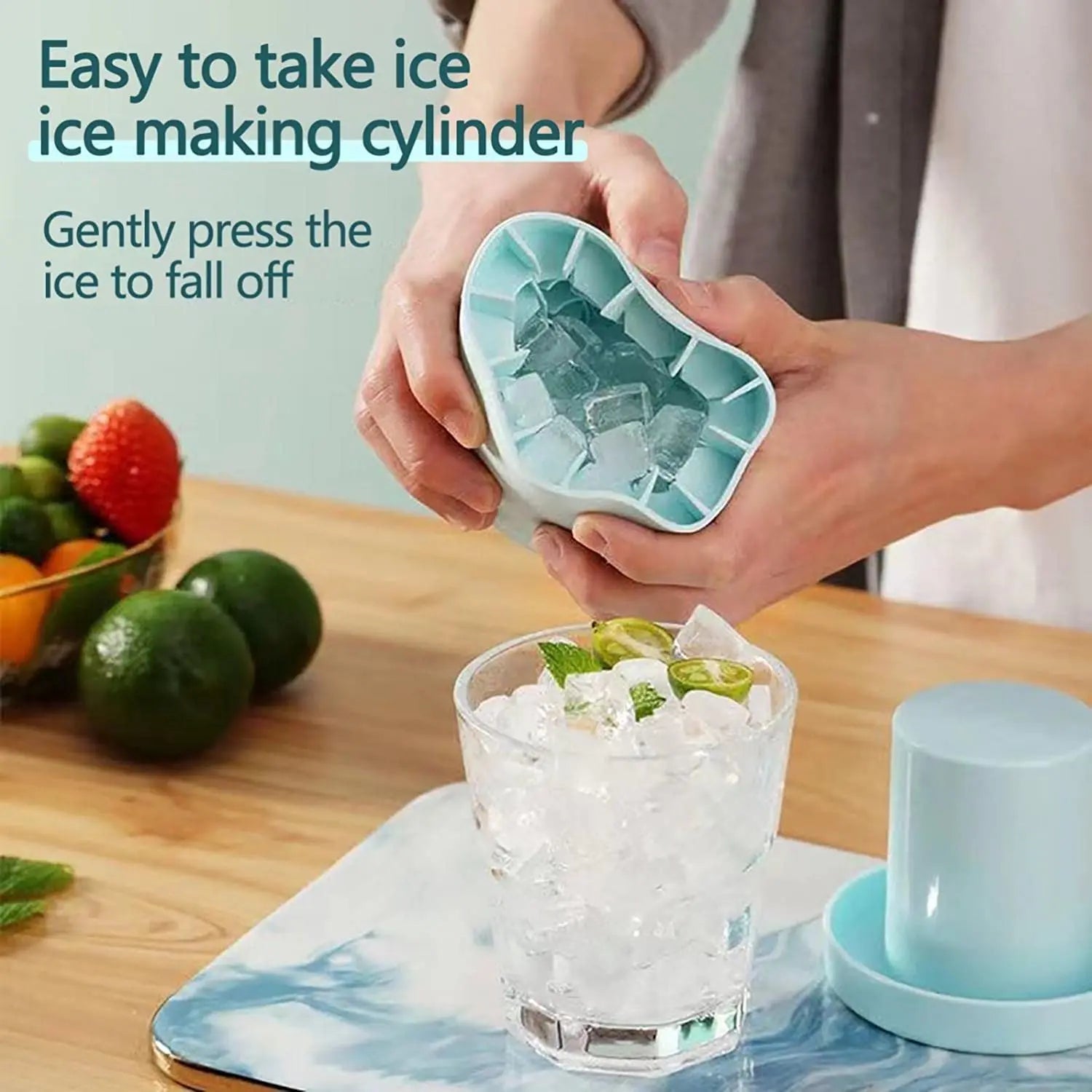 Molde de Hielo Redondo de Silicona – Crea Cubos de Hielo Grandes y Perfectos para tus Bebidas