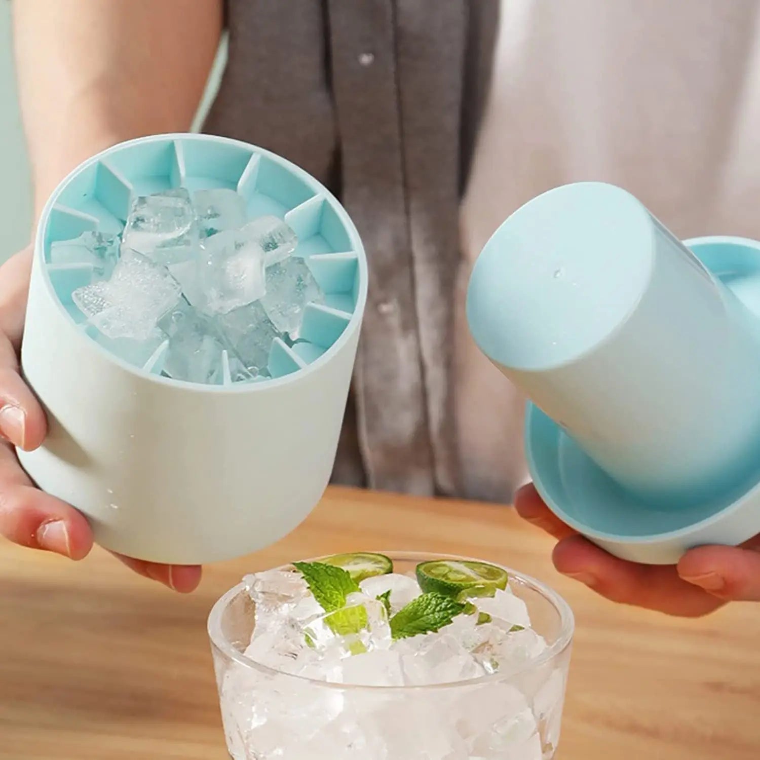 Molde de Hielo Redondo de Silicona – Crea Cubos de Hielo Grandes y Perfectos para tus Bebidas