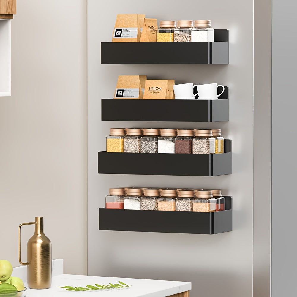 Organizador de Especias Magnético – Alta Capacidad, en Negro y Blanco, Set de 2 o 4, Montaje en Pared o Refrigerador