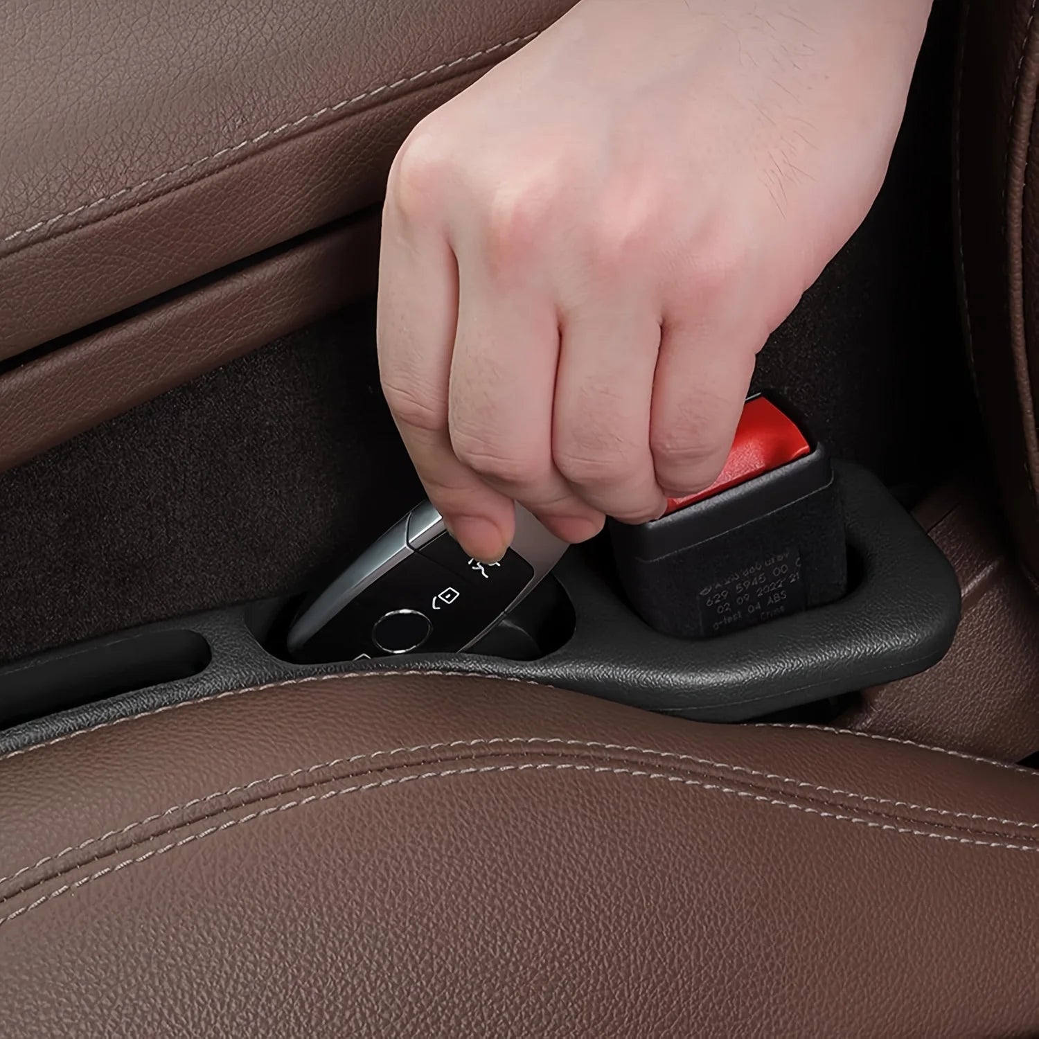 Organizador de Asiento de Coche 2 Piezas – Relleno Antideslizante e Impermeable con Ranuras de Almacenamiento